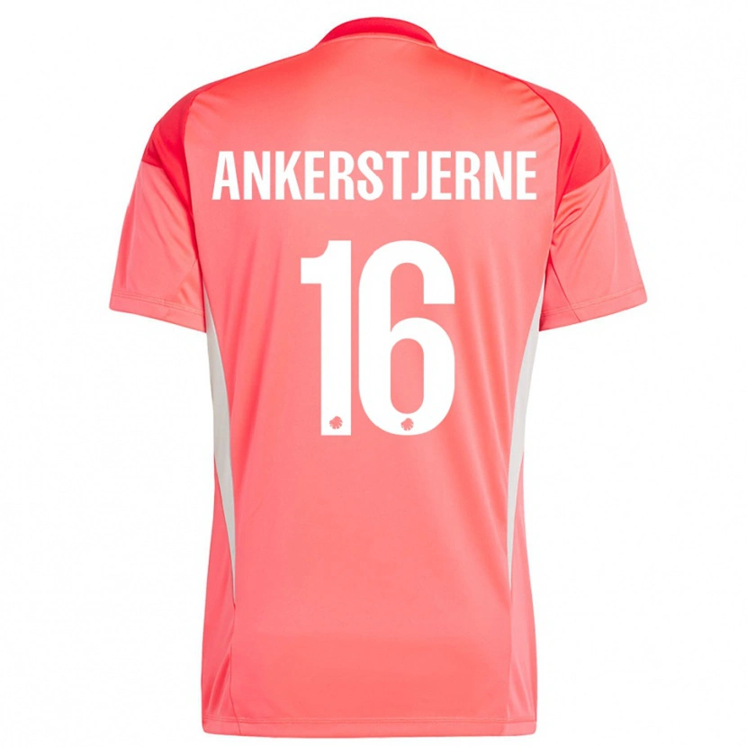 Danxen Mænd Ida Ankerstjerne #16 Rød Hvid Målmandstrøje 2025/26 Trøje T-shirt