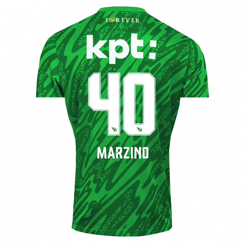 Danxen Mænd Dario Marzino #40 Grøn Hvid Målmandstrøje 2025/26 Trøje T-shirt