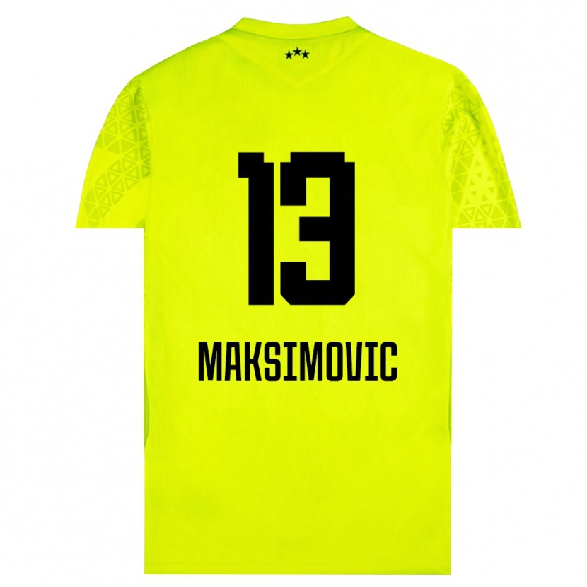 Danxen Mænd Filip Maksimovic #13 Gul Grøn Sort Målmandstrøje 2025/26 Trøje T-shirt