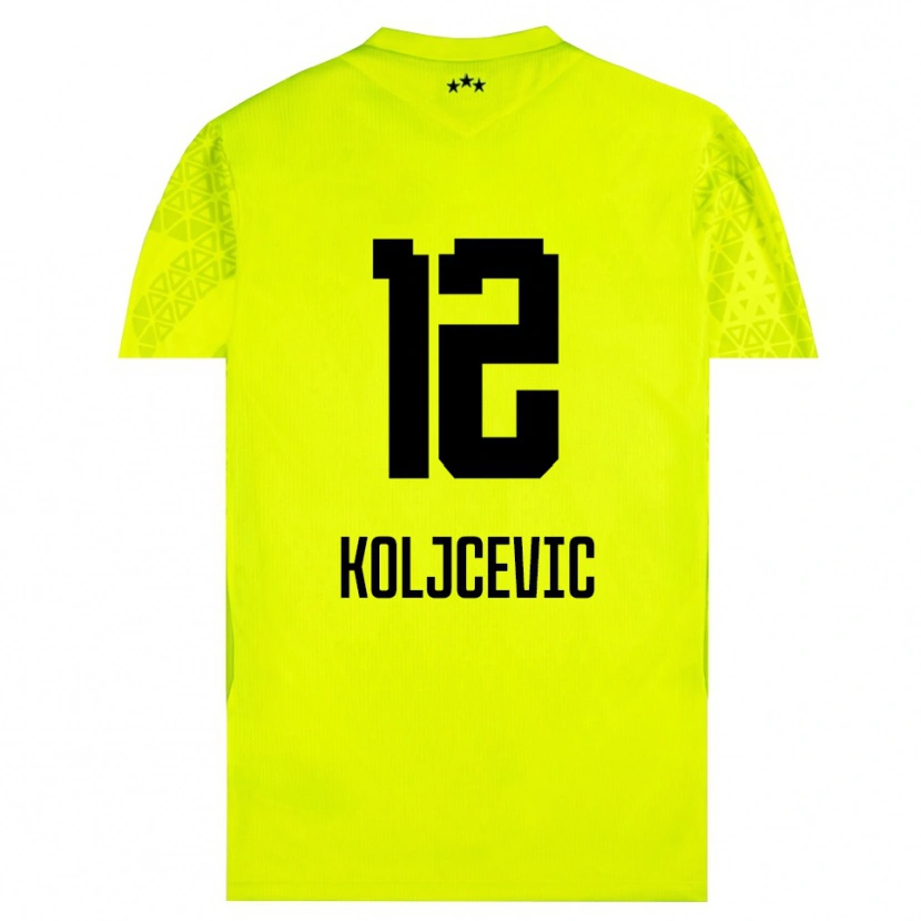 Danxen Mænd Danilo Koljcevic #12 Gul Grøn Sort Målmandstrøje 2025/26 Trøje T-shirt