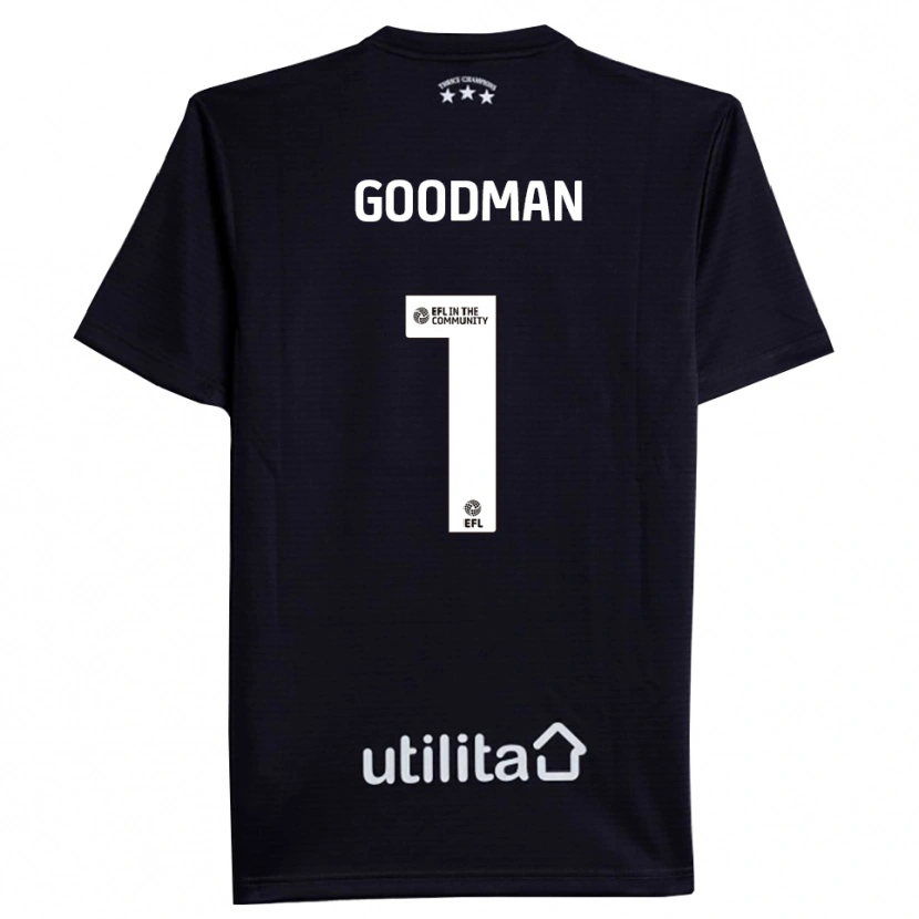 Danxen Mænd Owen Goodman #1 Sort Hvid Målmandstrøje 2025/26 Trøje T-shirt
