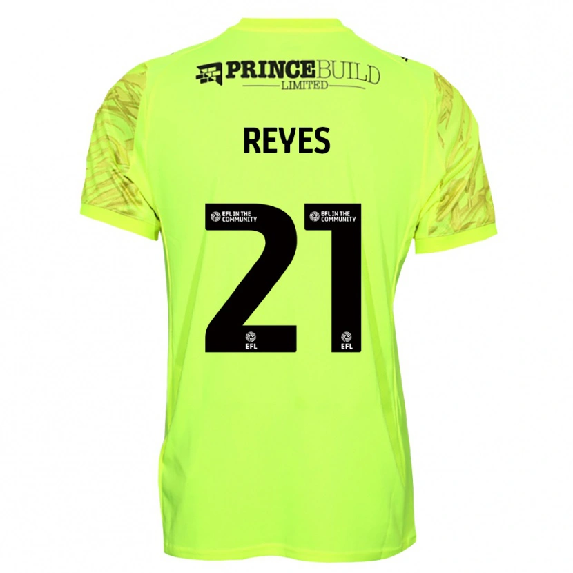 Danxen Mænd Vicente Reyes #21 Fluorescerende Grøn Sort Målmandstrøje 2025/26 Trøje T-shirt