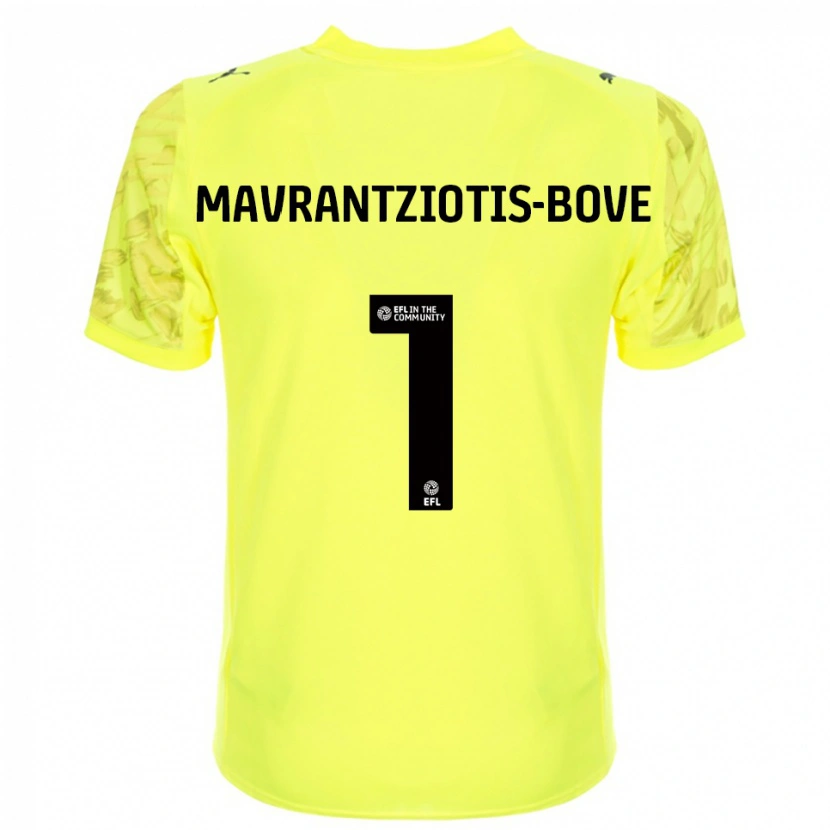Danxen Mænd Kane Mavrantziotis-Bove #1 Gul Sort Målmandstrøje 2025/26 Trøje T-shirt