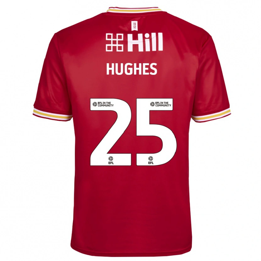 Danxen Mænd Ben Hughes #25 Rød Hvid Målmandstrøje 2025/26 Trøje T-shirt