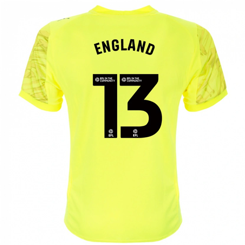Danxen Mænd Kurtis England #13 Gul Sort Målmandstrøje 2025/26 Trøje T-shirt