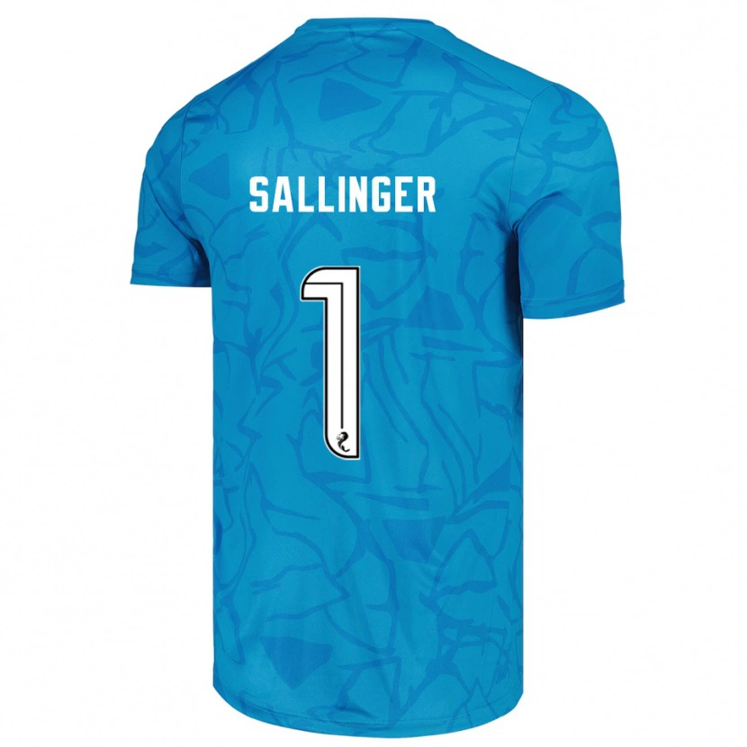 Danxen Mænd Raphael Sallinger #1 Blå Hvid Målmandstrøje 2025/26 Trøje T-shirt