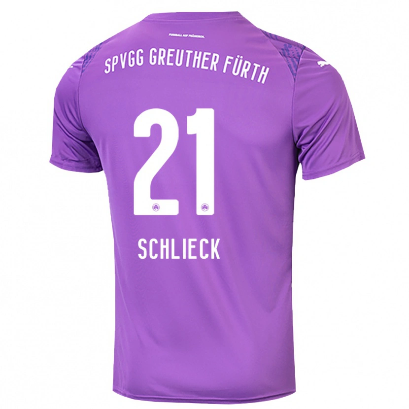 Danxen Mænd Timo Schlieck #21 Lilla Hvid Målmandstrøje 2025/26 Trøje T-shirt