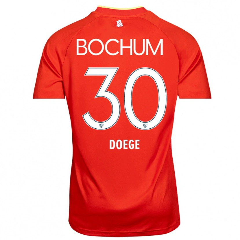 Danxen Mænd Leonie Doege #30 Rød Hvid Målmandstrøje 2025/26 Trøje T-shirt