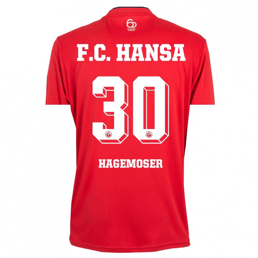 Danxen Mænd Max Hagemoser #30 Rød Hvid Målmandstrøje 2025/26 Trøje T-shirt
