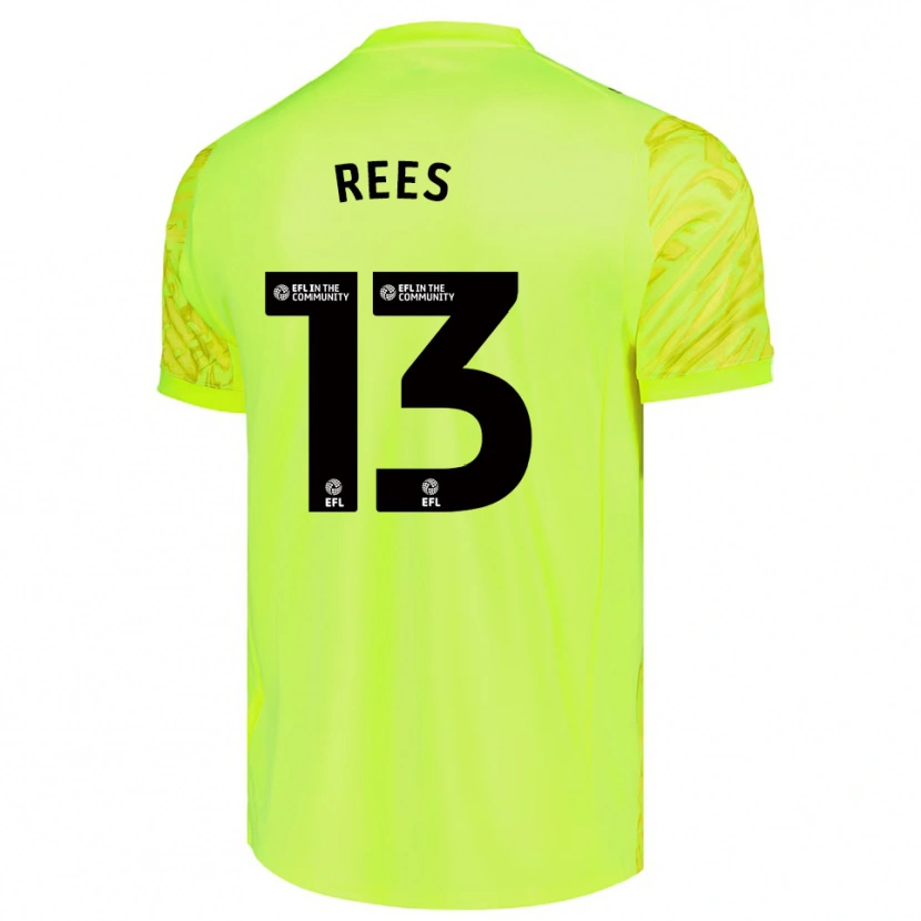 Danxen Mænd Harvey Rees #13 Fluorescerende Grøn Målmandstrøje 2025/26 Trøje T-shirt