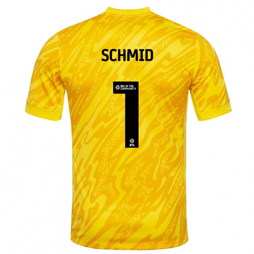 Danxen Mænd Nicolas Schmid #1 Gul Sort Målmandstrøje 2025/26 Trøje T-shirt