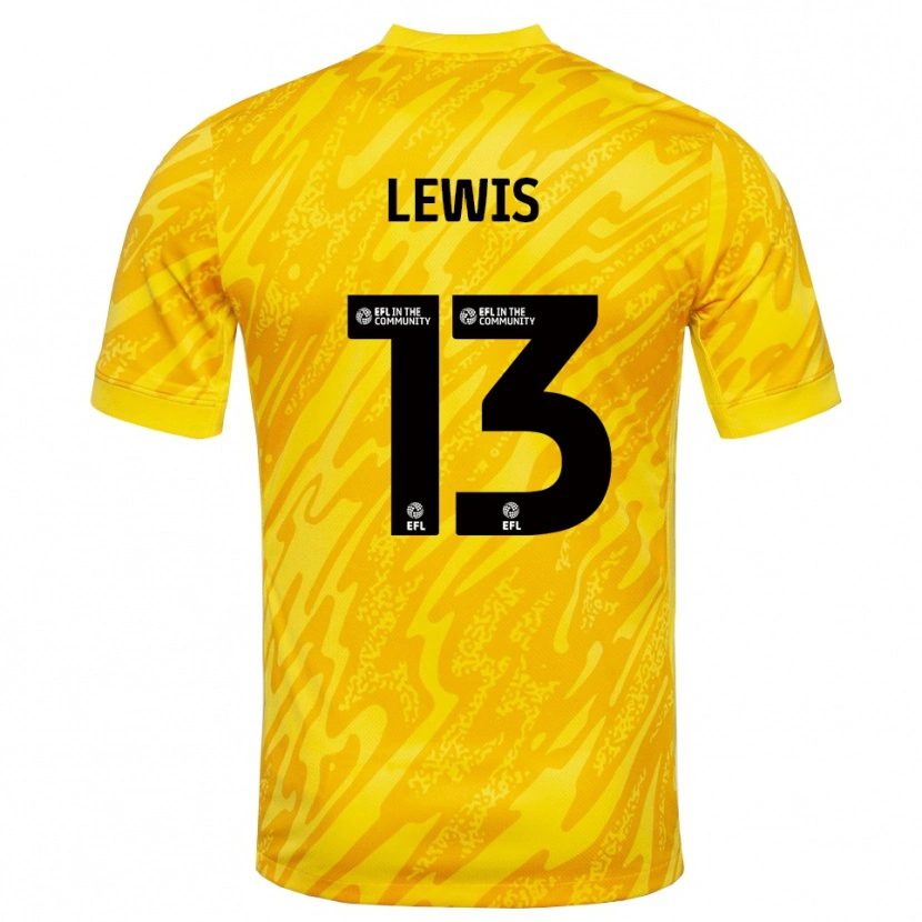 Danxen Mænd Karl Lewis #13 Gul Sort Målmandstrøje 2025/26 Trøje T-shirt