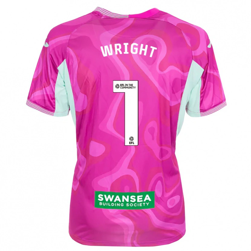 Danxen Mænd Tom Wright #1 Magenta Hvid Målmandstrøje 2025/26 Trøje T-shirt