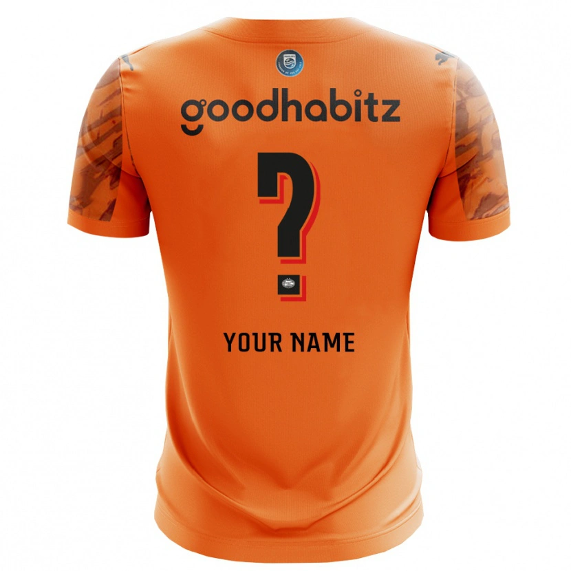 Danxen Mænd PSV Eindhoven Orange Sort Målmandstrøje 2025/26 Trøje T-shirt