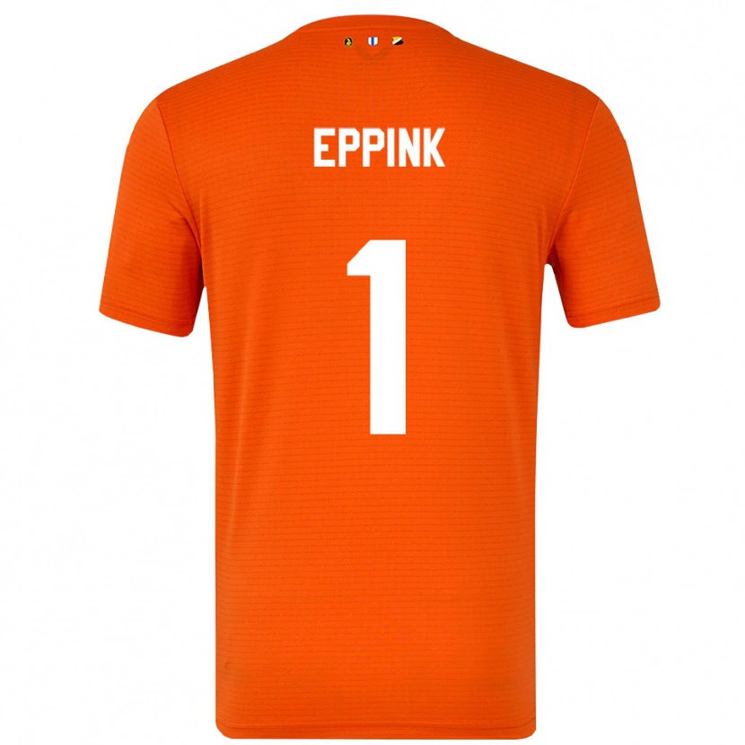 Danxen Mænd Mees Eppink #1 Orange Sort Målmandstrøje 2025/26 Trøje T-shirt