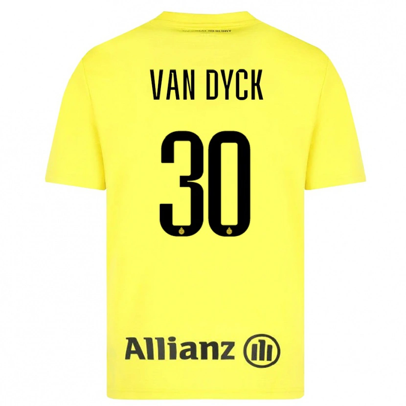 Danxen Mænd Nell Van Dyck #30 Gul Sort Målmandstrøje 2025/26 Trøje T-shirt