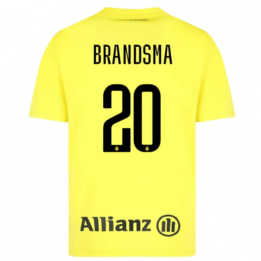Danxen Mænd Ilke Brandsma #20 Gul Sort Målmandstrøje 2025/26 Trøje T-shirt