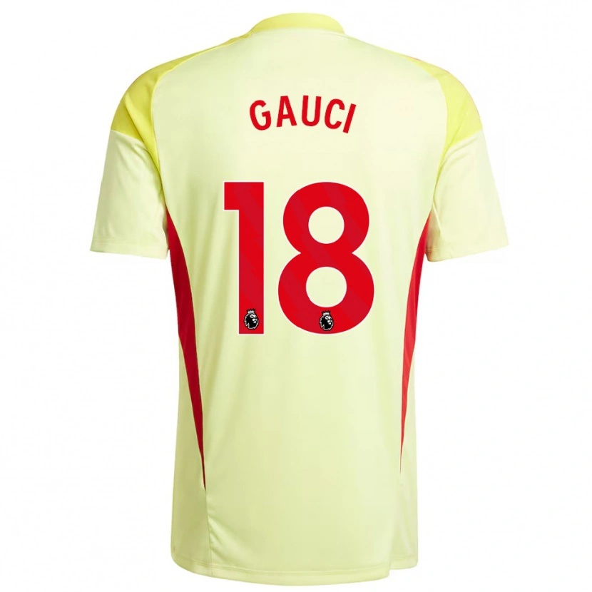 Danxen Mænd Joe Gauci #18 Lysegul Målmandstrøje 2025/26 Trøje T-shirt