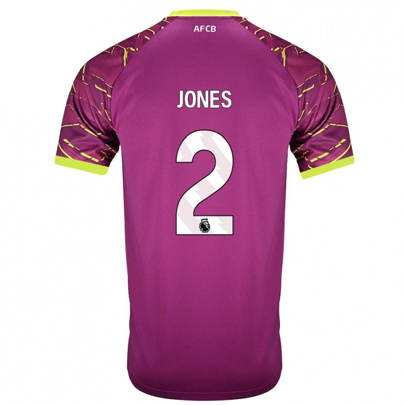 Danxen Mænd Abby Jones #2 Mørk Magenta Målmandstrøje 2025/26 Trøje T-shirt