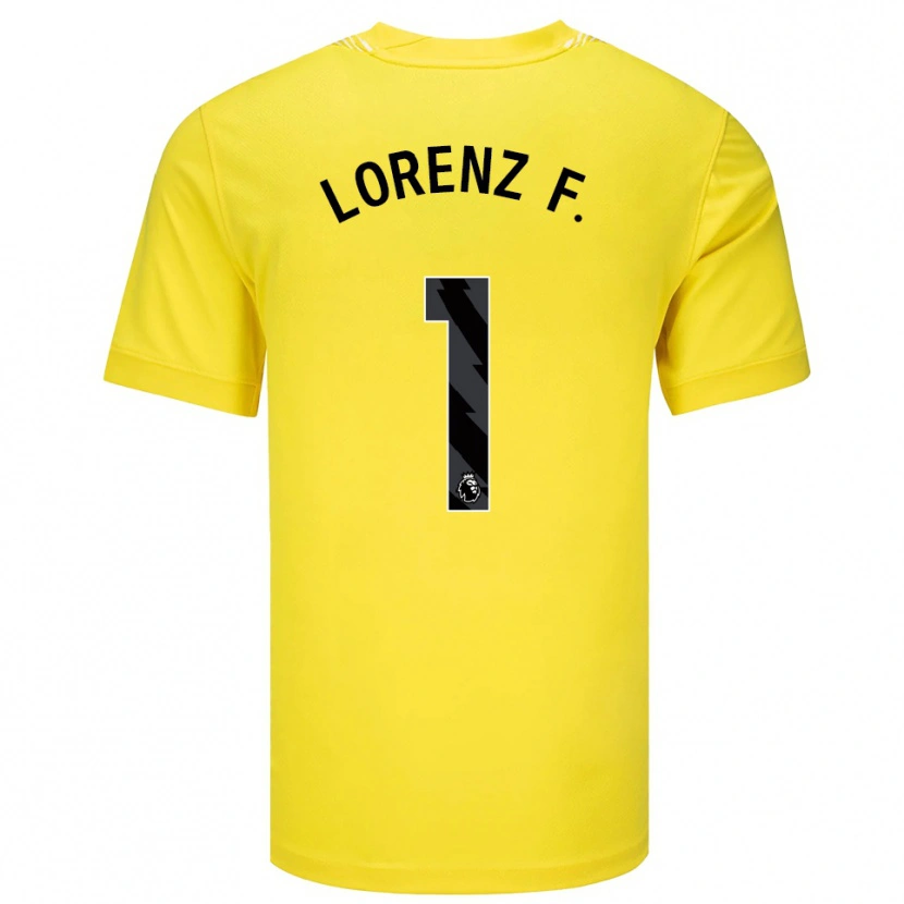 Danxen Mænd Lorenz Ferdinand #1 Gul Sort Målmandstrøje 2025/26 Trøje T-shirt