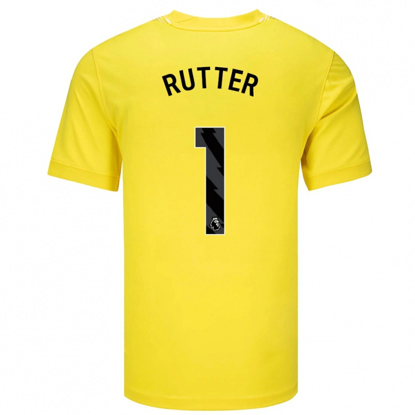 Danxen Mænd William Rutter #1 Gul Sort Målmandstrøje 2025/26 Trøje T-shirt