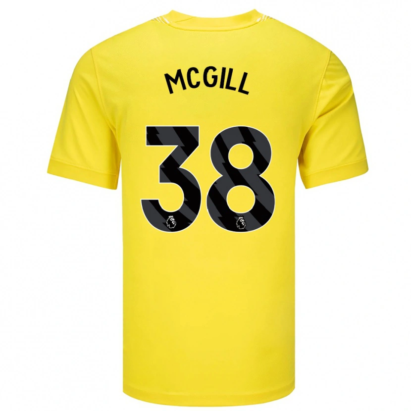 Danxen Mænd Tom McGill #38 Gul Sort Målmandstrøje 2025/26 Trøje T-shirt
