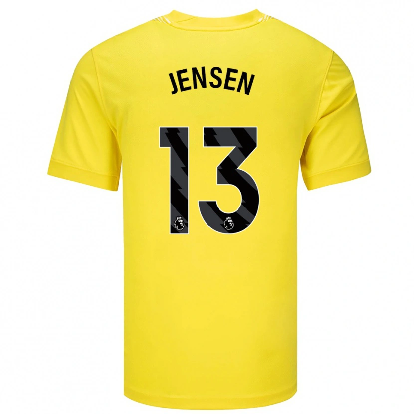 Danxen Mænd Sebastian Jensen #13 Gul Sort Målmandstrøje 2025/26 Trøje T-shirt