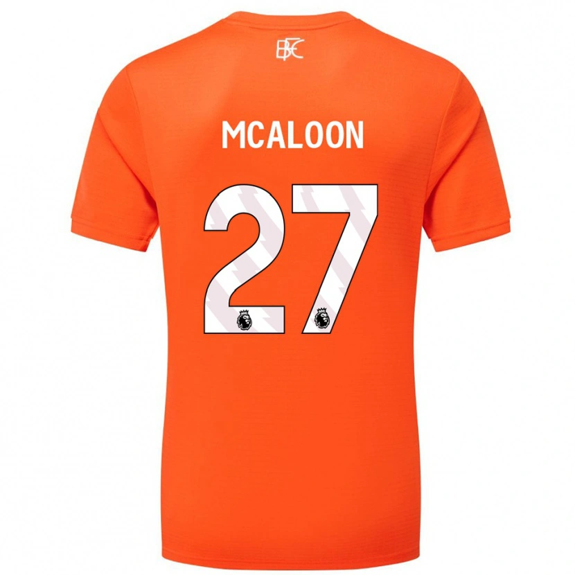 Danxen Mænd Naoisha Mcaloon #27 Orange Hvid Målmandstrøje 2025/26 Trøje T-shirt