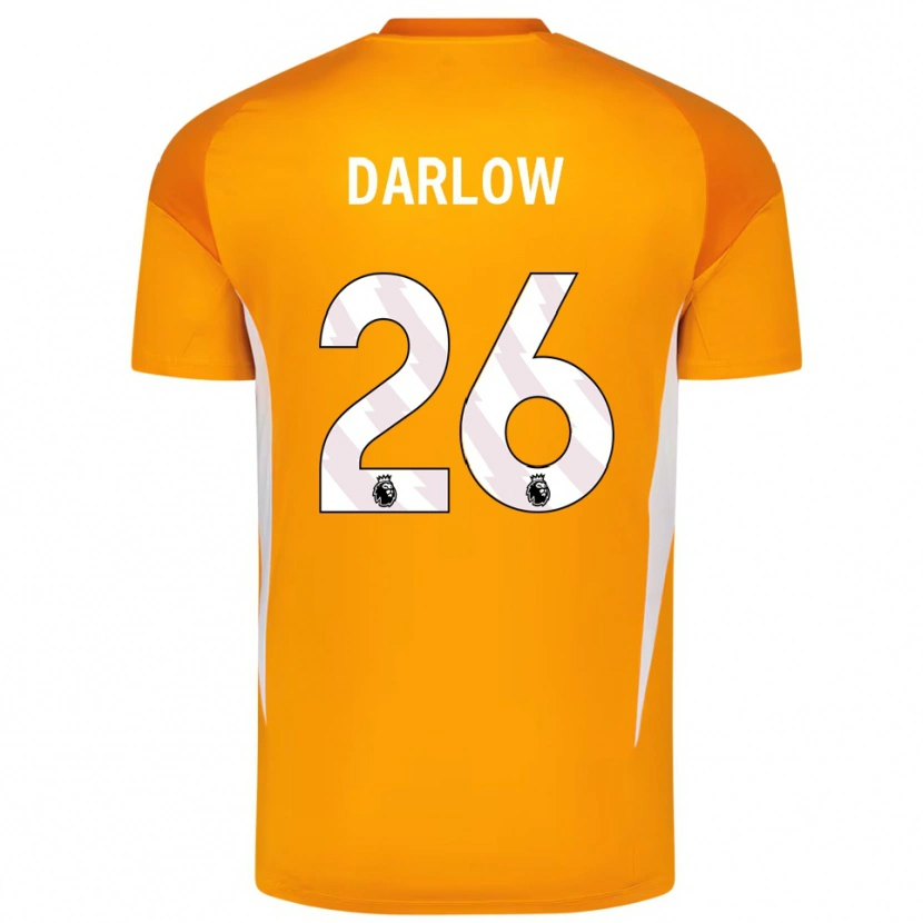 Danxen Mænd Karl Darlow #26 Orange Hvid Målmandstrøje 2025/26 Trøje T-shirt