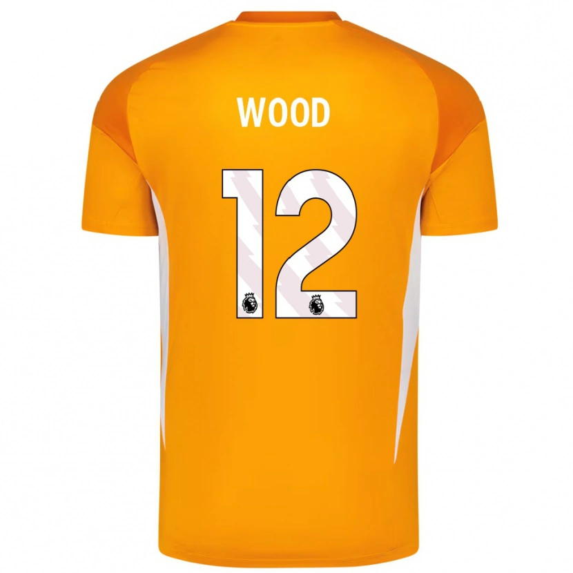 Danxen Mænd Oliver Wood #12 Orange Hvid Målmandstrøje 2025/26 Trøje T-shirt