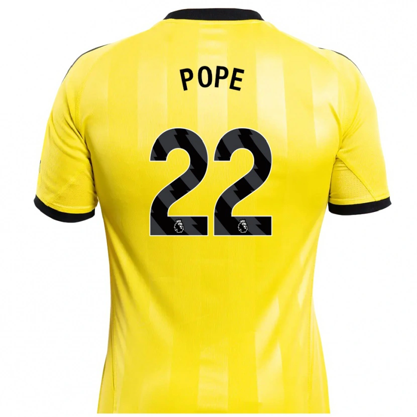 Danxen Mænd Nick Pope #22 Gul Sort Målmandstrøje 2025/26 Trøje T-shirt