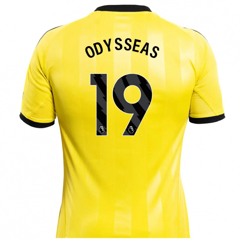 Danxen Mænd Odysseas Vlachodimos #19 Gul Sort Målmandstrøje 2025/26 Trøje T-shirt