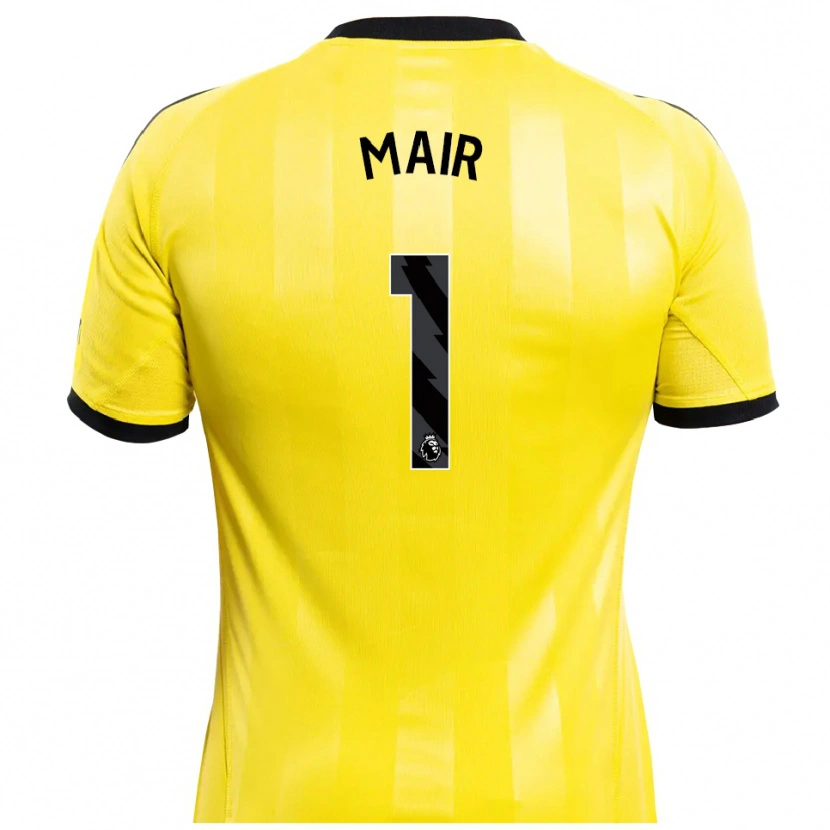 Danxen Mænd George Mair #1 Gul Sort Målmandstrøje 2025/26 Trøje T-shirt