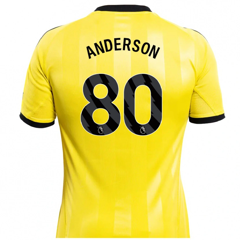 Danxen Mænd Will Anderson #80 Gul Sort Målmandstrøje 2025/26 Trøje T-shirt