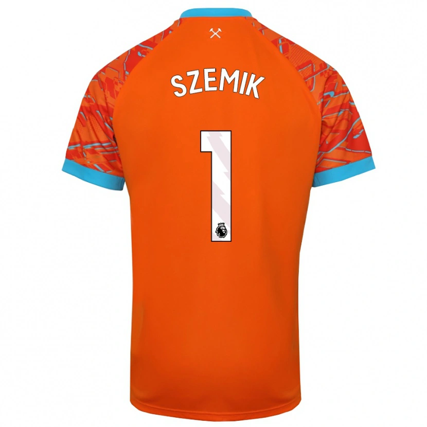 Danxen Mænd Kinga Szemik #1 Orange Hvid Målmandstrøje 2025/26 Trøje T-shirt