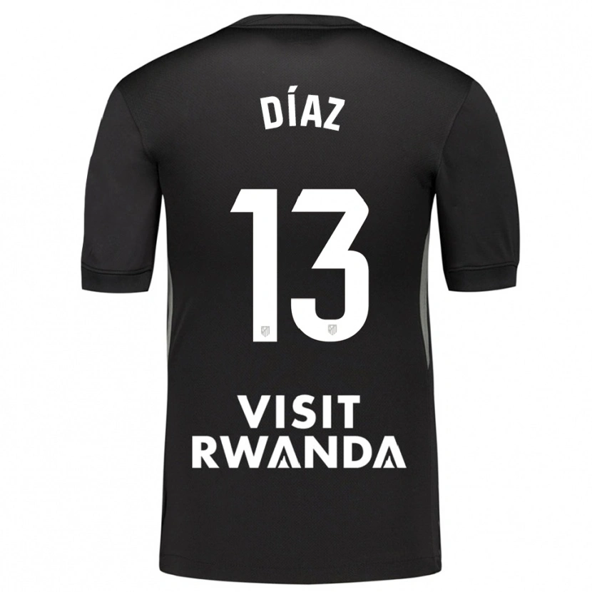 Danxen Mænd Diego Díaz #13 Sort Hvid Målmandstrøje 2025/26 Trøje T-shirt