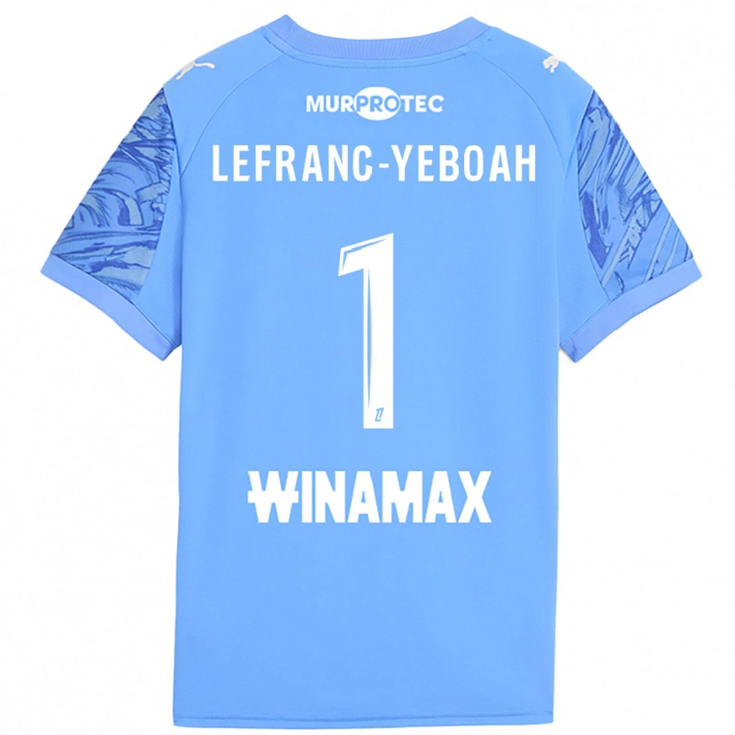 Danxen Mænd Daïvy Lefranc-Yeboah #1 Lyseblå Hvid Målmandstrøje 2025/26 Trøje T-shirt