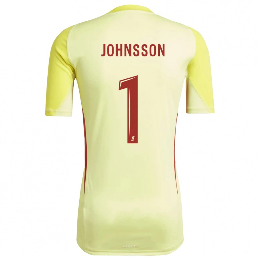Danxen Mænd Karl-Johan Johnsson #1 Lys Gul Rød Målmandstrøje 2025/26 Trøje T-shirt
