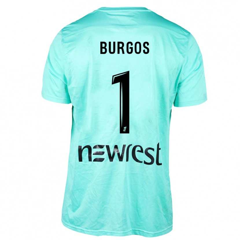 Danxen Mænd Diego Burgos #1 Aqua Sort Målmandstrøje 2025/26 Trøje T-shirt