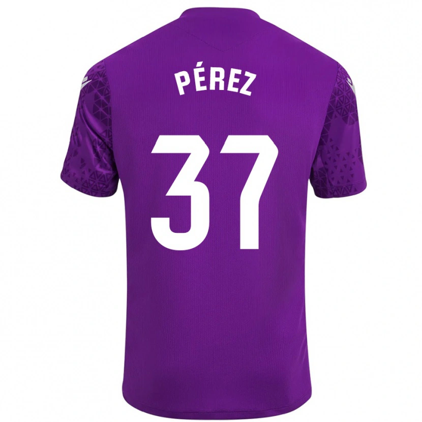Danxen Mænd David Pérez #37 Mørk Lilla Hvid Målmandstrøje 2025/26 Trøje T-shirt