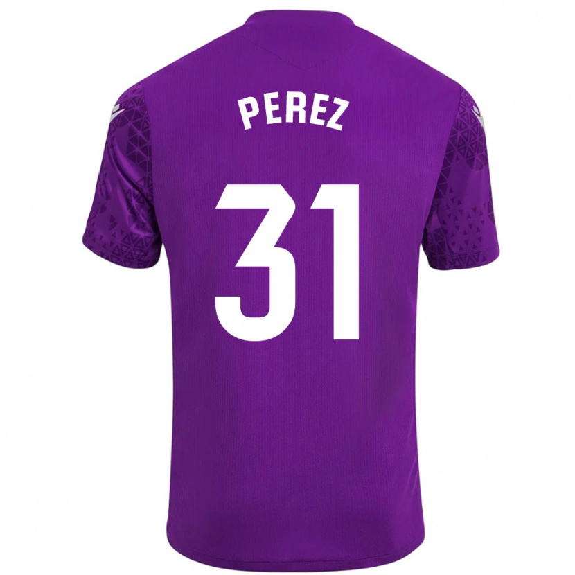 Danxen Mænd Ángel Pérez #31 Mørk Lilla Hvid Målmandstrøje 2025/26 Trøje T-shirt
