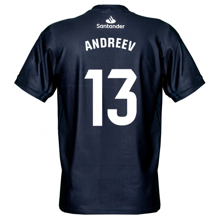 Danxen Mænd Plamen Andreev #13 Midnatsblå Hvid Målmandstrøje 2025/26 Trøje T-shirt