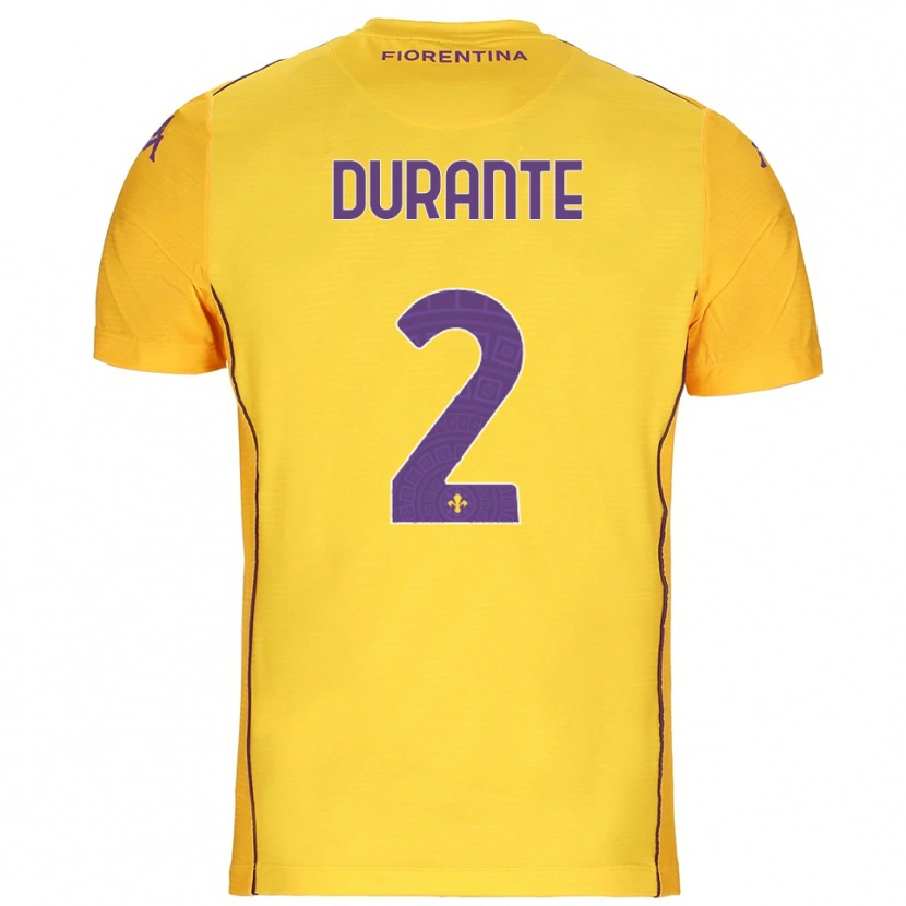 Danxen Mænd Francesca Durante #2 Orange Gul Lilla Målmandstrøje 2025/26 Trøje T-shirt