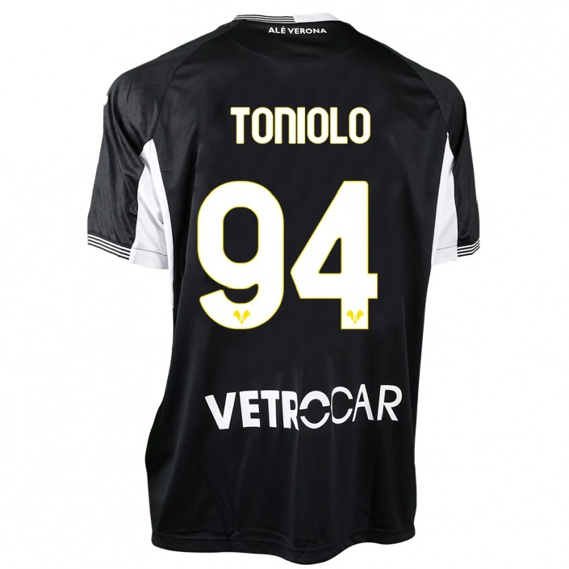 Danxen Mænd Giacomo Toniolo #94 Sort Hvid Målmandstrøje 2025/26 Trøje T-shirt