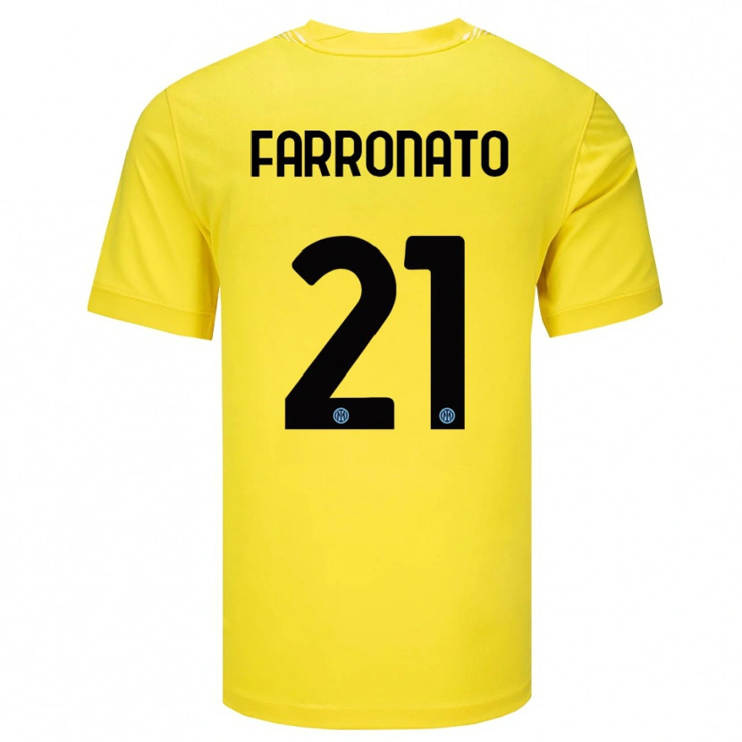 Danxen Mænd Matteo Farronato #21 Lysegul Sort Målmandstrøje 2025/26 Trøje T-shirt