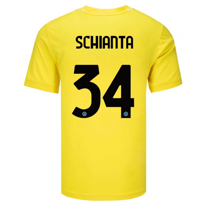 Danxen Mænd Valentina Schianta #34 Lysegul Sort Målmandstrøje 2025/26 Trøje T-shirt