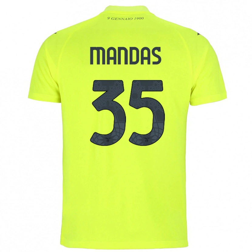 Danxen Mænd Christos Mandas #35 Fluorescerende Grøn Målmandstrøje 2025/26 Trøje T-shirt