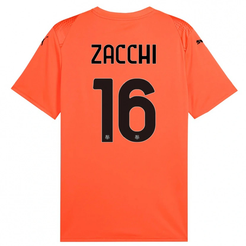 Danxen Mænd Gioele Zacchi #16 Orange Sort Målmandstrøje 2025/26 Trøje T-shirt