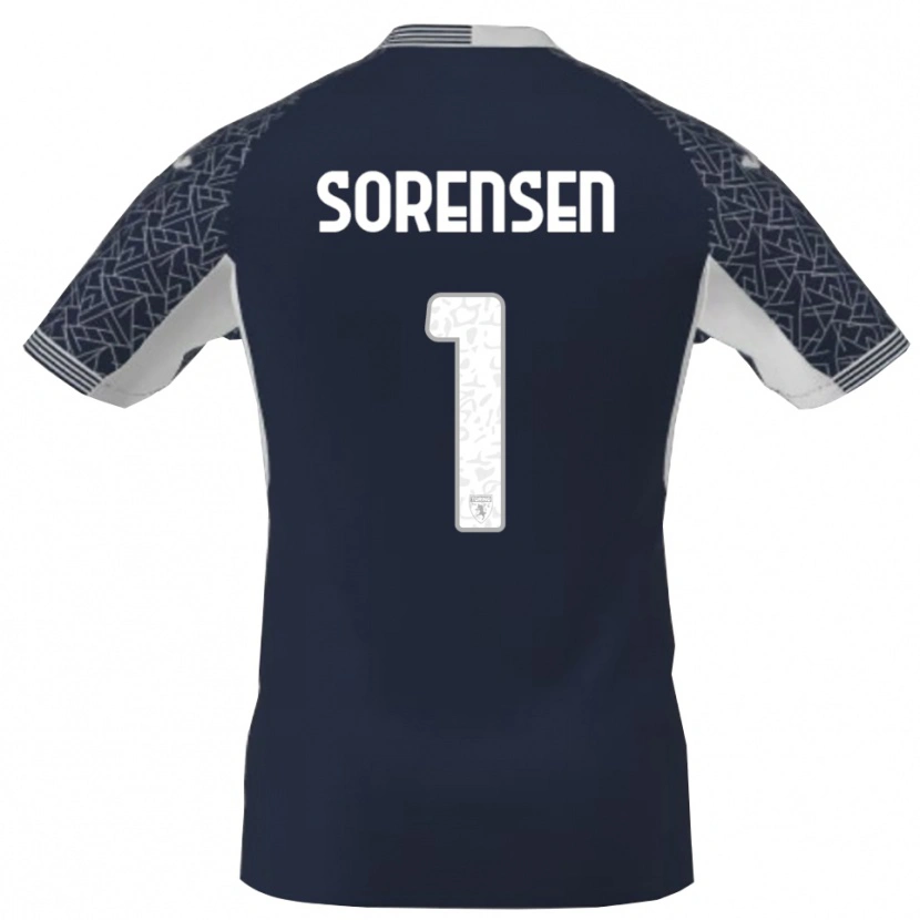 Danxen Mænd Ben Sørensen #1 Blå Sort Hvid Målmandstrøje 2025/26 Trøje T-shirt