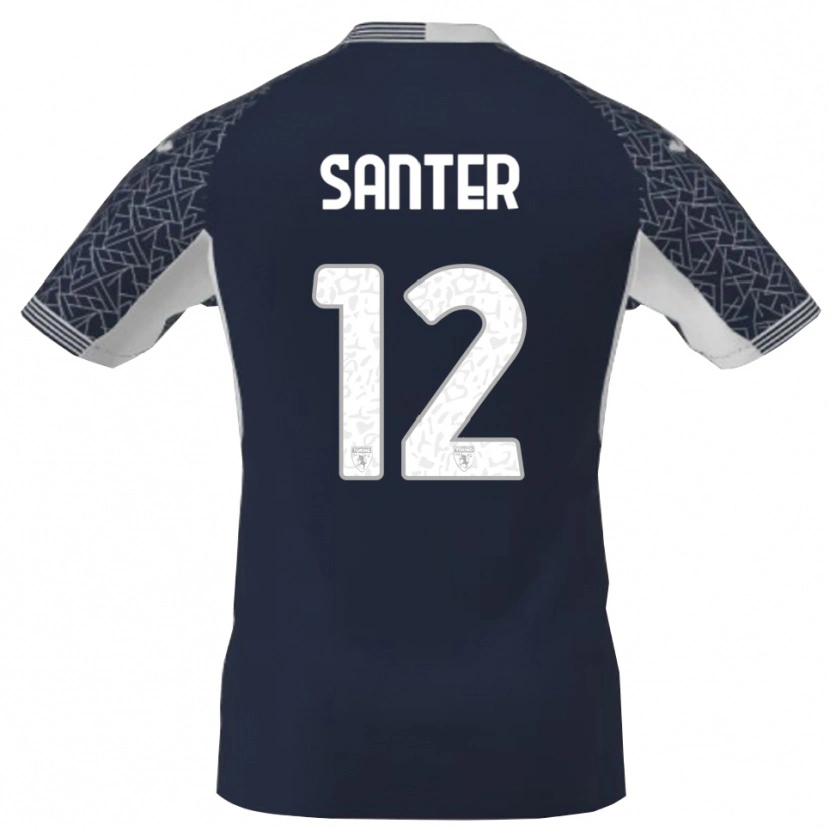 Danxen Mænd Leonardo Santer #12 Blå Sort Hvid Målmandstrøje 2025/26 Trøje T-shirt